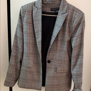 Central Park West Black and White Checkered Blazer